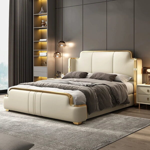 Fiannaidh Luxury Upholstered Bed In Leatherette - A Crown Furniture