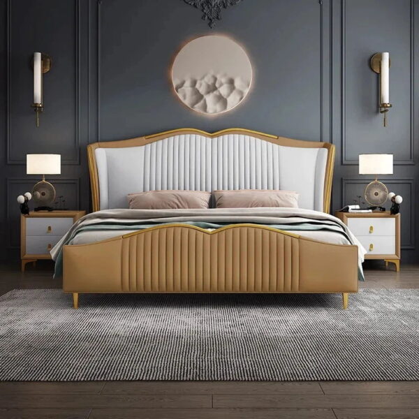 Bruach Luxury Upholstered Bed In Suede - A Crown Furniture