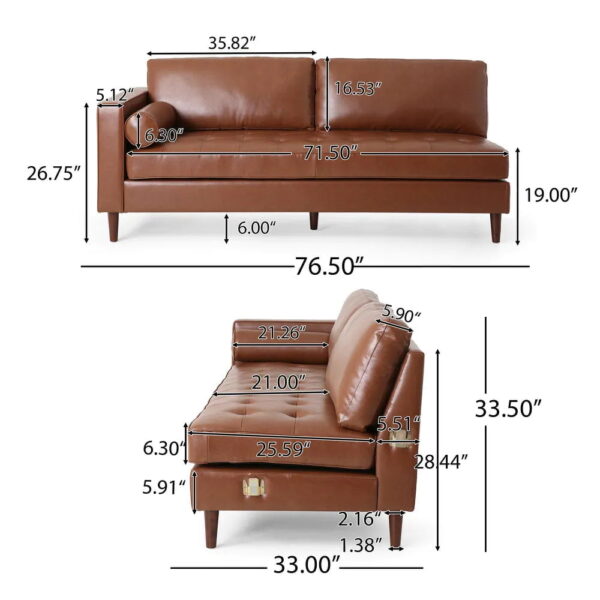 Onfhaidh Sectional Sofa Set In Pu Leatherette - A Crown Furniture