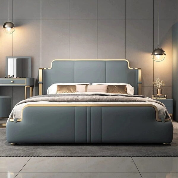 Fiannaidh Luxury Upholstered Bed In Leatherette - A Crown Furniture