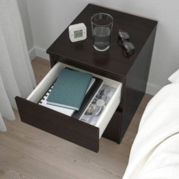 Mongioia Engineered Wood Wenge Finish Bedside Table - A Crown Furniture