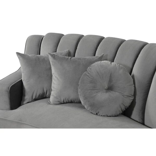 Choise Round Modern Suede Sectional Sofa - A Crown Furniture