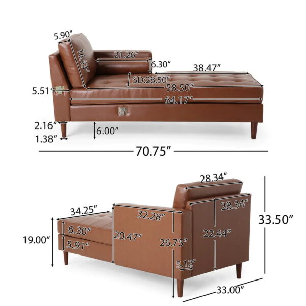 Onfhaidh Sectional Sofa Set In Pu Leatherette - A Crown Furniture