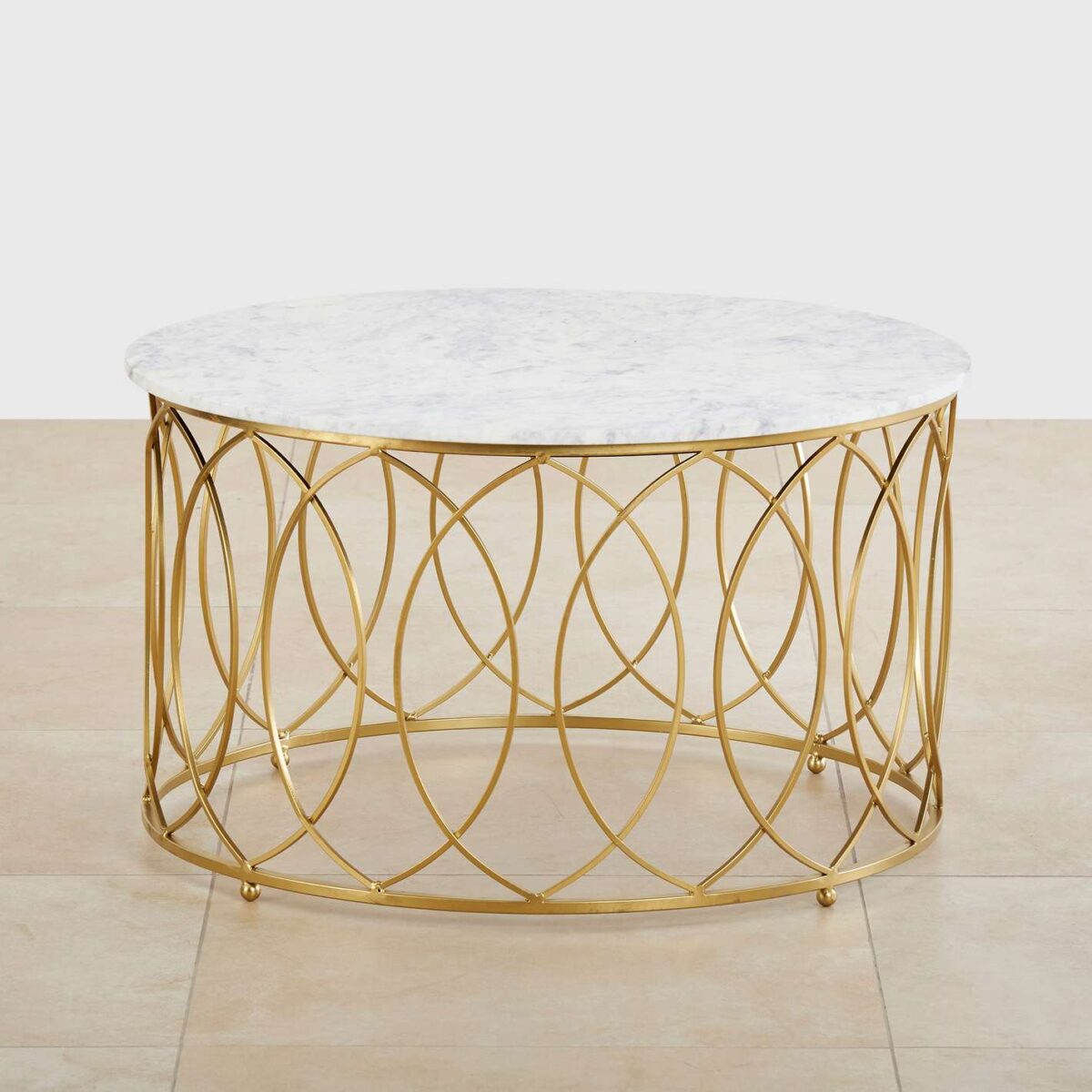 Rocky Center Table in Gold Finish - A Crown Furniture