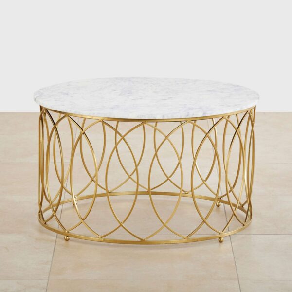 Rocky Center Table in Gold Finish - A Crown Furniture