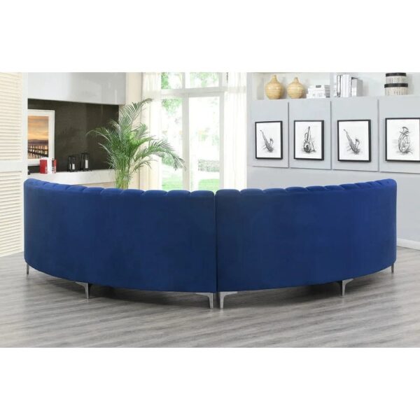 Choise Round Modern Suede Sectional Sofa - A Crown Furniture