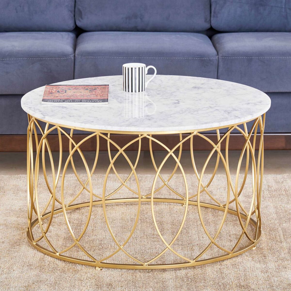 Rocky Center Table in Gold Finish - A Crown Furniture