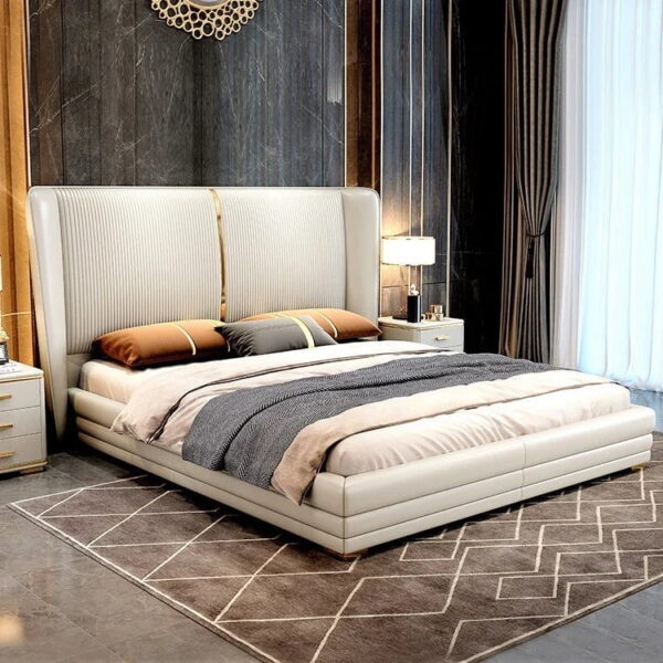 Ostgipfel Luxury Upholstered Bed In Suede - A Crown Furniture