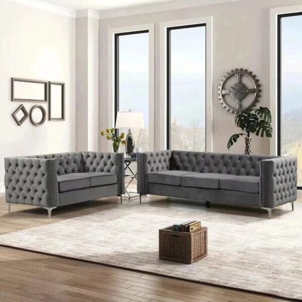 Non Chesterfield Sofa Set - A Crown Furniture