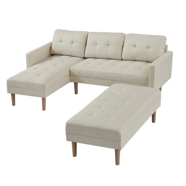 Eacharna Modern Suede Sofa Set In Suede With Setty - A Crown Furniture