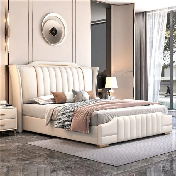 Clarion Luxury Upholstered Luxury Bed With Storage In Leatherette - A Crown Furniture