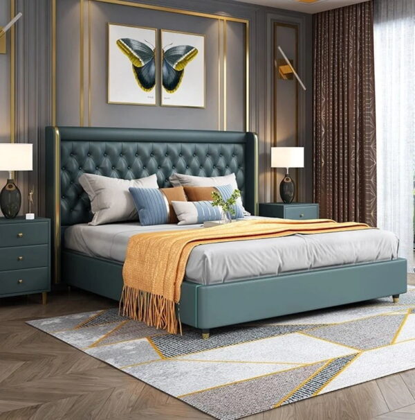 Warrior Up Upholstered Luxury Bed With Storage In Leatherette - A Crown Furniture