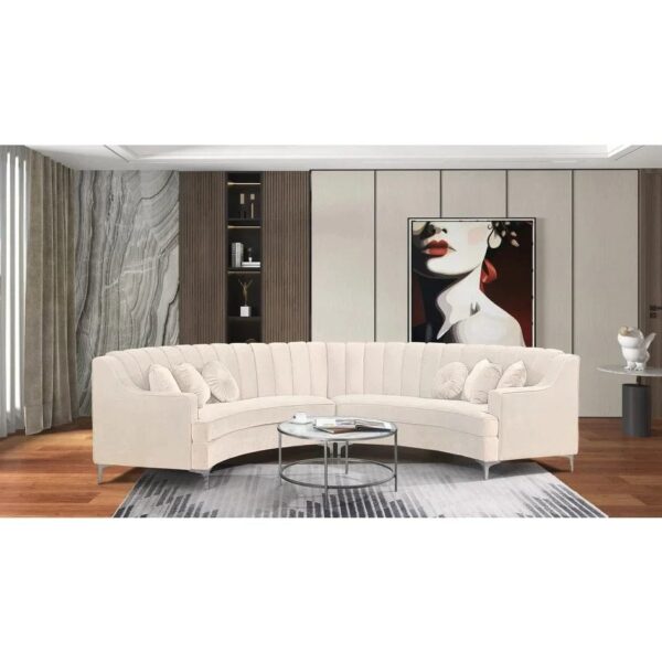 Choise Round Modern Suede Sectional Sofa - A Crown Furniture