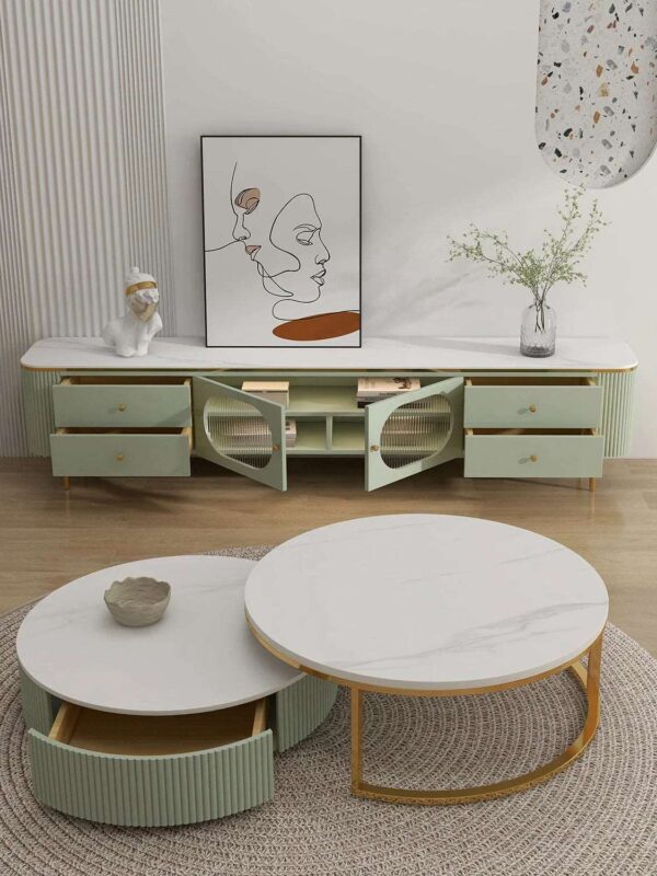 Chuaich Luxury Tv Unit In Green - A Crown Furniture