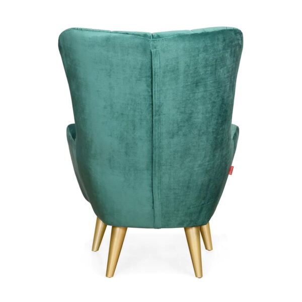 Pulsar Button-Tufted Wingback Chair In Green - A Crown Furniture