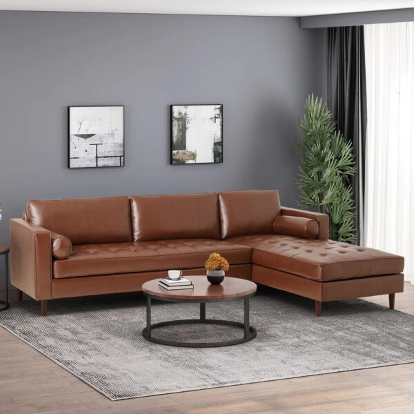 Onfhaidh Sectional Sofa Set In Pu Leatherette - A Crown Furniture