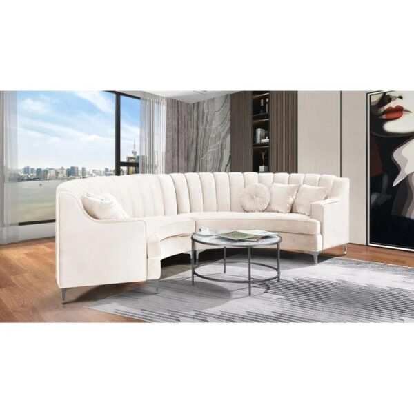 Choise Round Modern Suede Sectional Sofa - A Crown Furniture