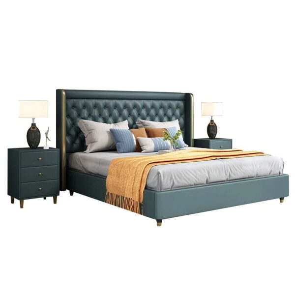 Warrior Up Upholstered Luxury Bed With Storage In Leatherette - A Crown Furniture