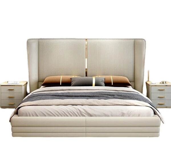 Ostgipfel Luxury Upholstered Bed In Suede - A Crown Furniture