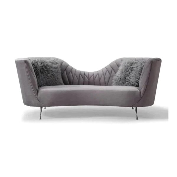 High Wing Luxury Modern Suede Sofa Set - A Crown Furniture