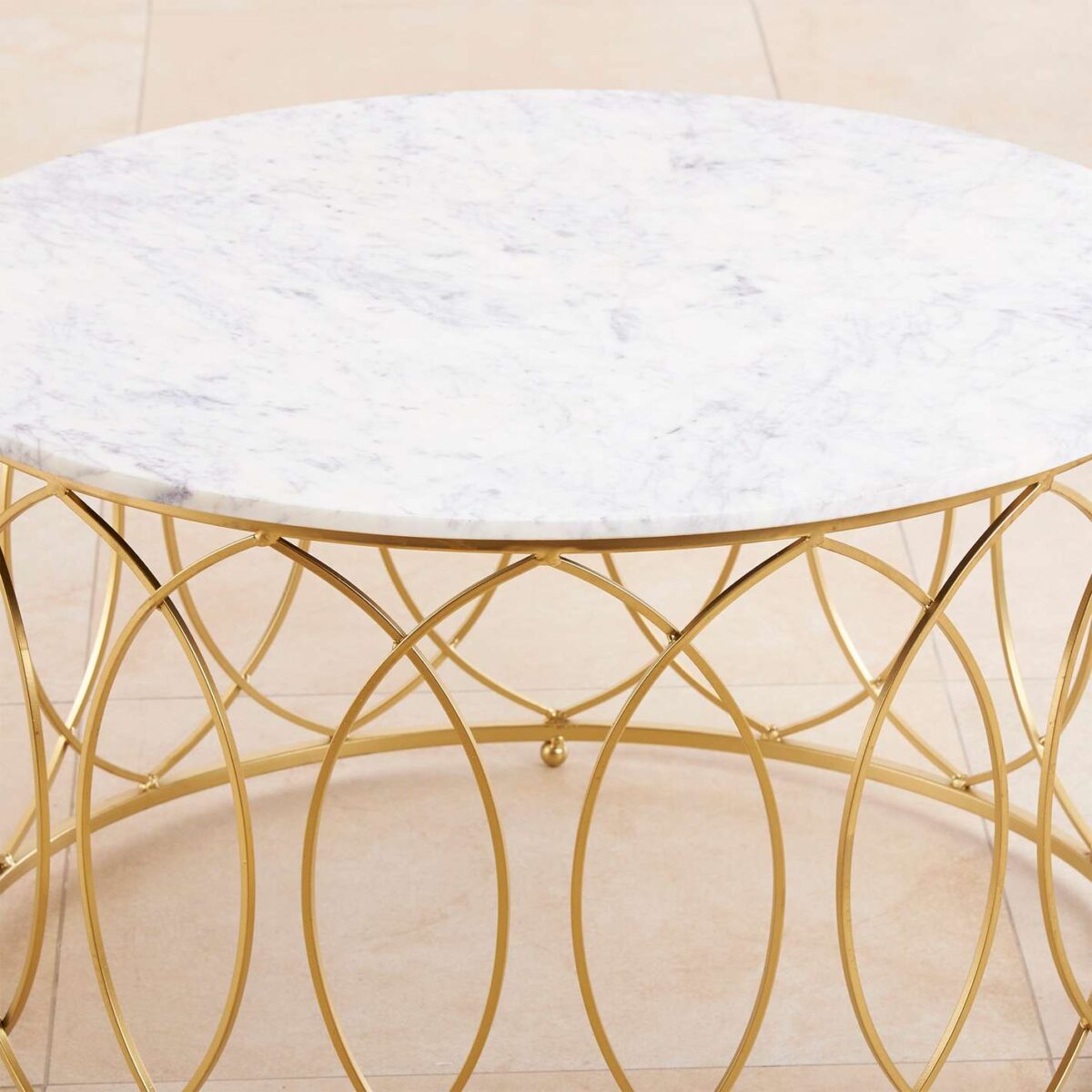 Rocky Center Table in Gold Finish - A Crown Furniture