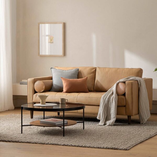 Cozy Retreat: Sleek Loveseat for Comfortable Living Rooms