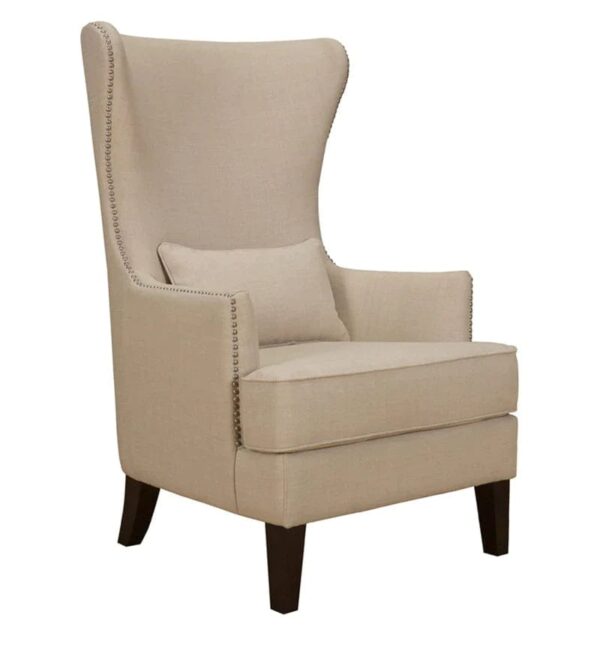 Murtera High Back Wing Chair In Silver Color - A Crown Furniture