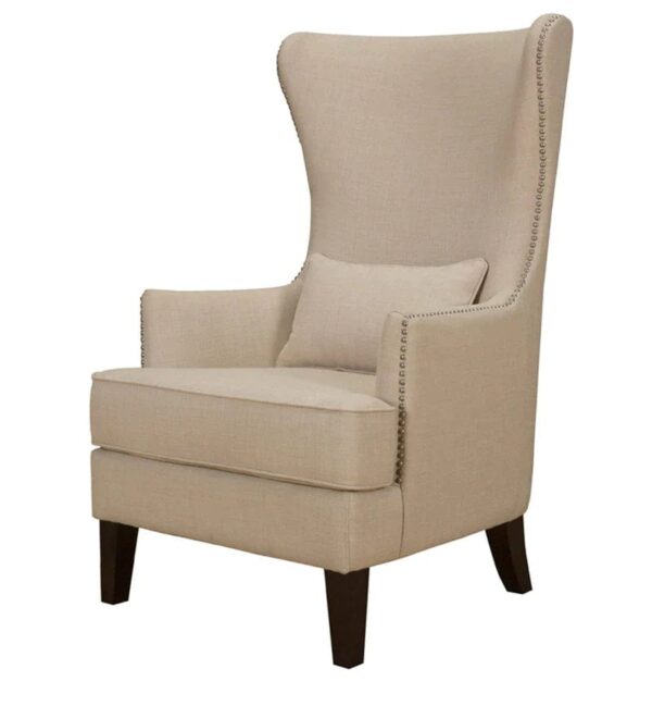 Murtera High Back Wing Chair In Silver Color - A Crown Furniture